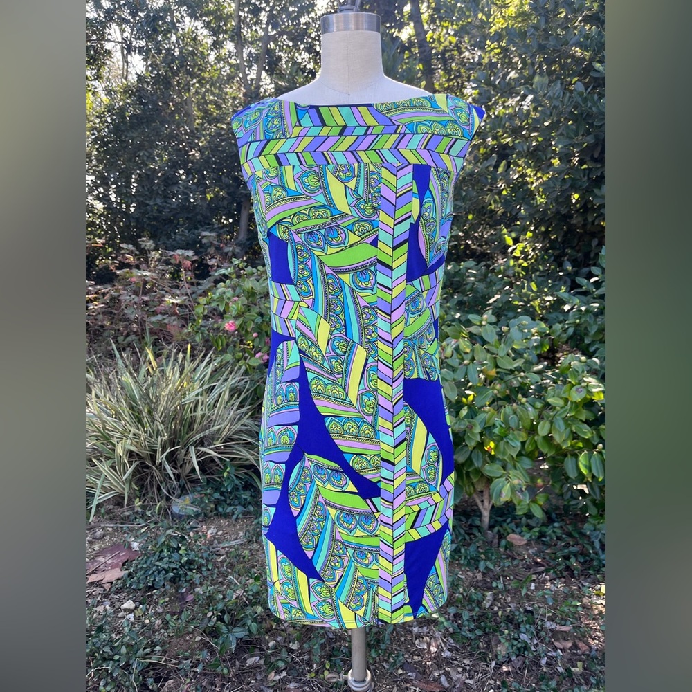 Trina Turk Dresses Retro Design "Lasi Mod Tropical Leaf" Shift Dress - Size 0